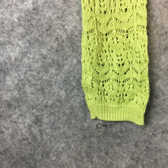 Cynthia Rowley Sweater S Cardigan Dip Dye Cotton Blend Blue Green Open Knit - Picture 2 of 12